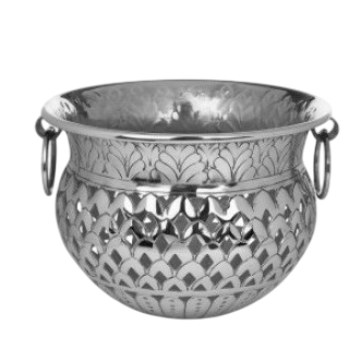 Potiche prata com alça