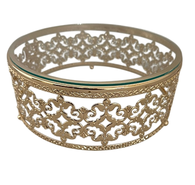 Boleira dourada vazada P