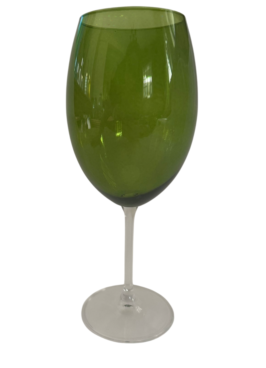 Taça Cristal Bohemia Verde Oliva