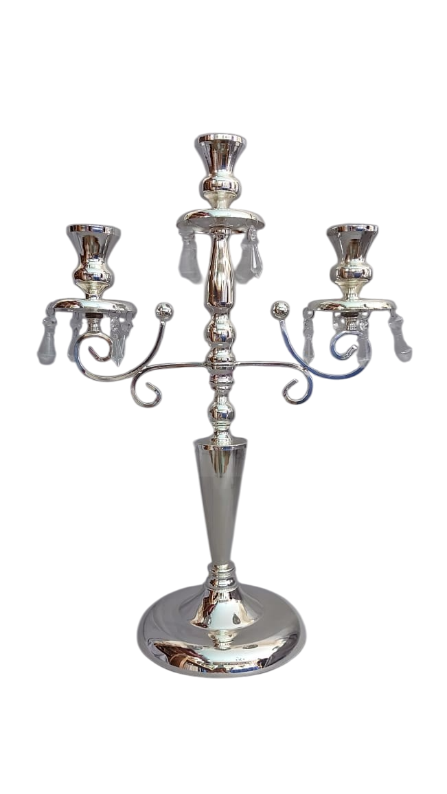 Castiçal Metal 3 velas prata