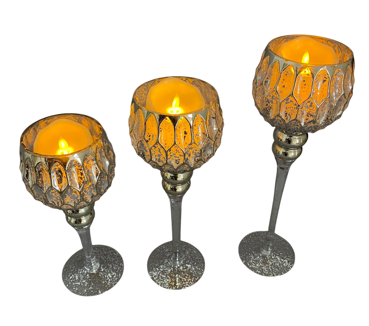 Castiçal vidro colmeia