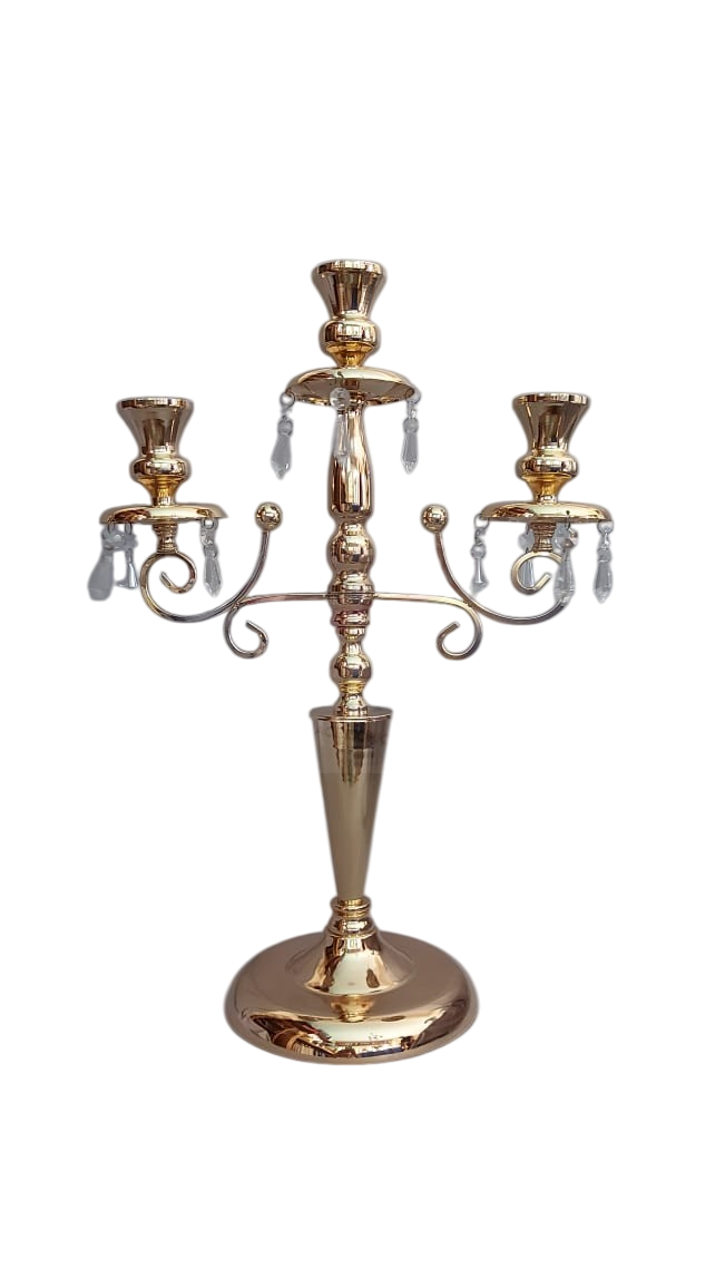 Castiçal de Metal 3 velas dourado