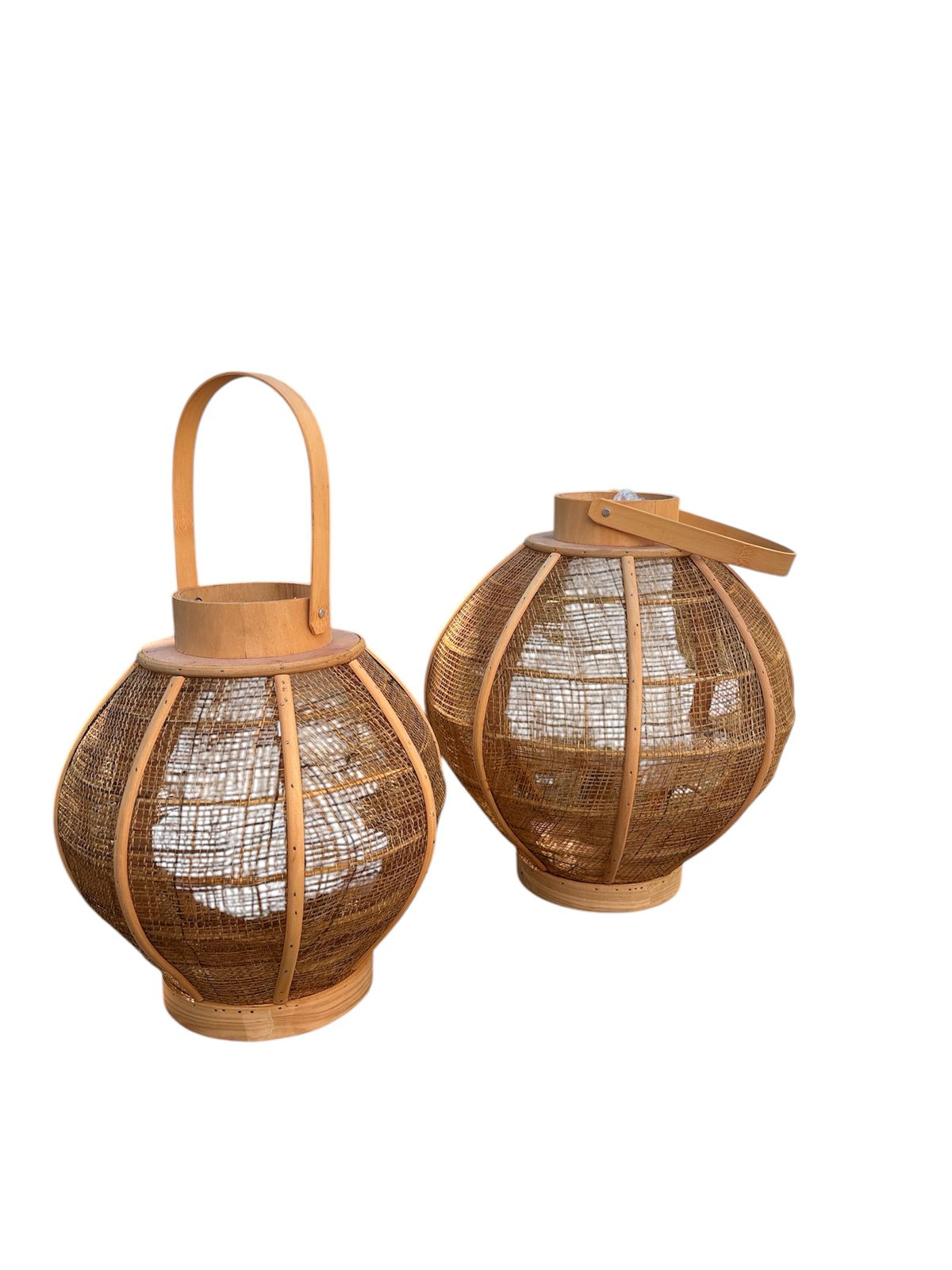 Lanterna redonda marrom