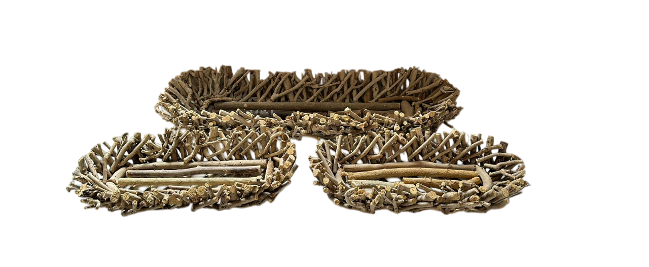 Trio cesto de galha trama aberto