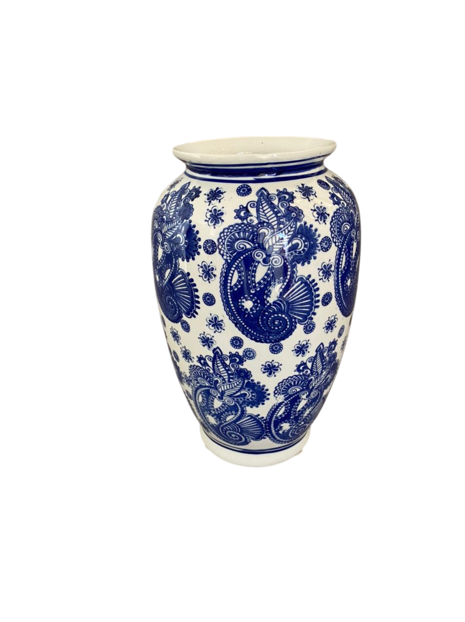 Porcelana azul e branco