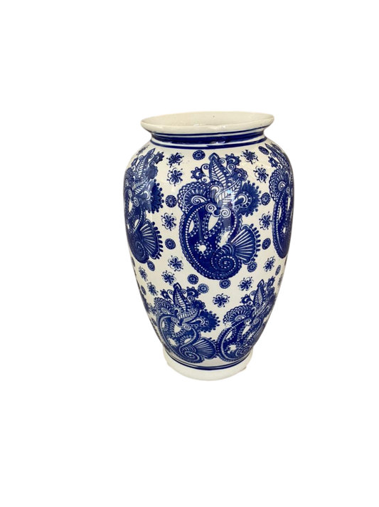 Porcelana azul e branco