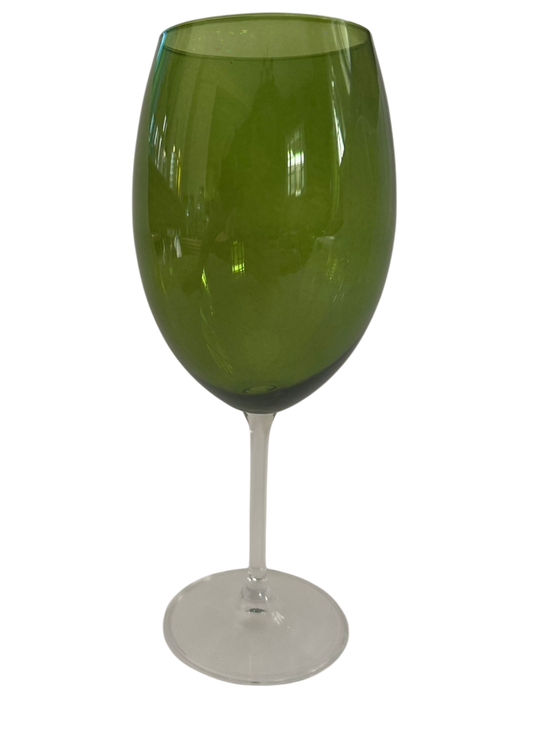 Taça Cristal Bohemia Verde Oliva
