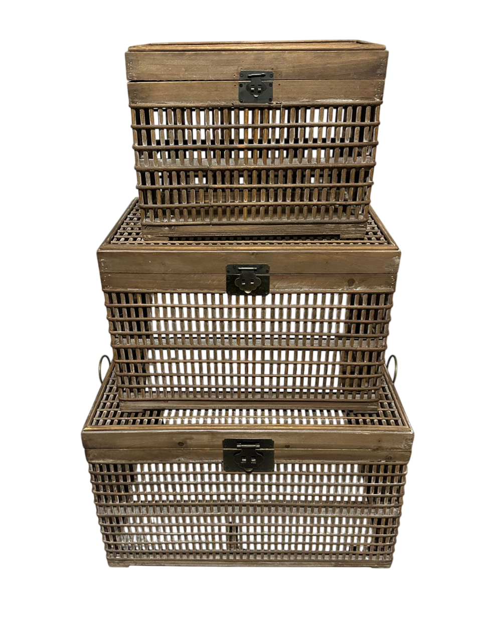 Trio baú rattan