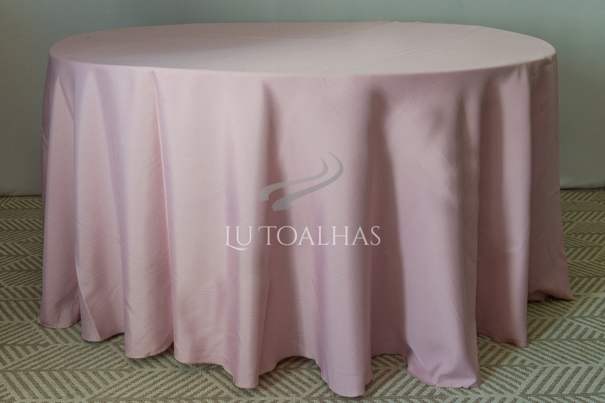 Toalha Lisa Oxford Rosa Seco redonda de 3 metros para locação de eventos